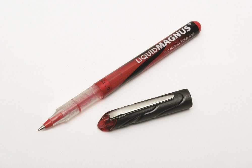 Image of SKILCRAFT® Liquid Magnus® Liquid Magnus Rollerball Pen, Red Ink, Fine Point Arrowhead 0.7mm