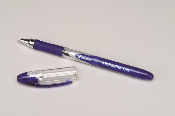 Image of SKILCRAFT® AlphaElite Gel Ink Pen, Blue Ink