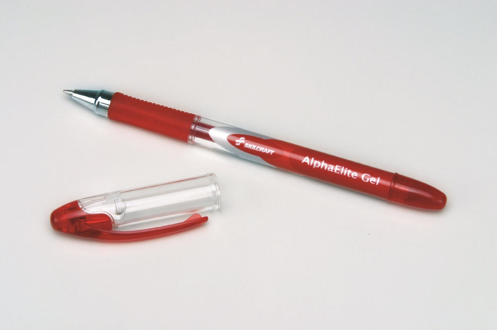 Image of SKILCRAFT® AlphaElite Gel Ink Pen, Red Ink