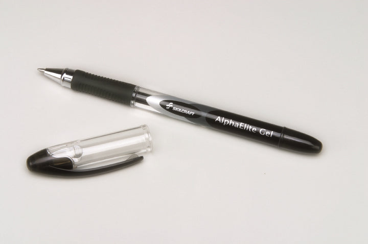 Image of SKILCRAFT® AlphaElite Gel Ink Pen, Black Ink, Case of 12 Dozen