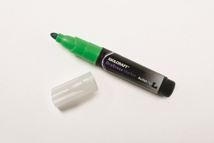 Image of SKILCRAFT® Dry Erase Marker, Bullet Tip, Green Ink
