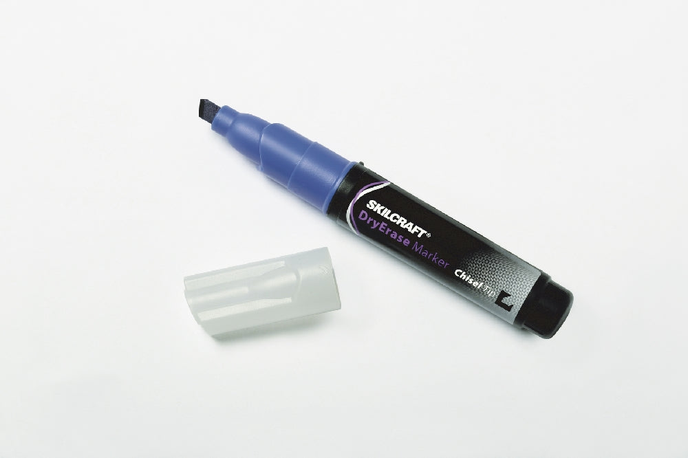 Image of SKILCRAFT® Dry Erase Marker, Chisel Tip, Blue Ink