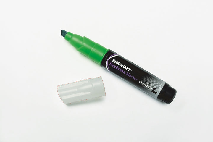 Image of SKILCRAFT® Dry Erase Marker, Chisel Tip, Green Ink