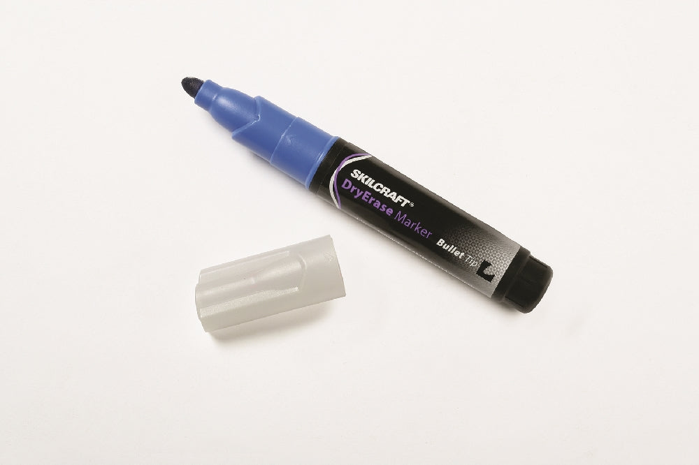 Image of SKILCRAFT® Dry Erase Marker, Bullet Tip, Blue Ink