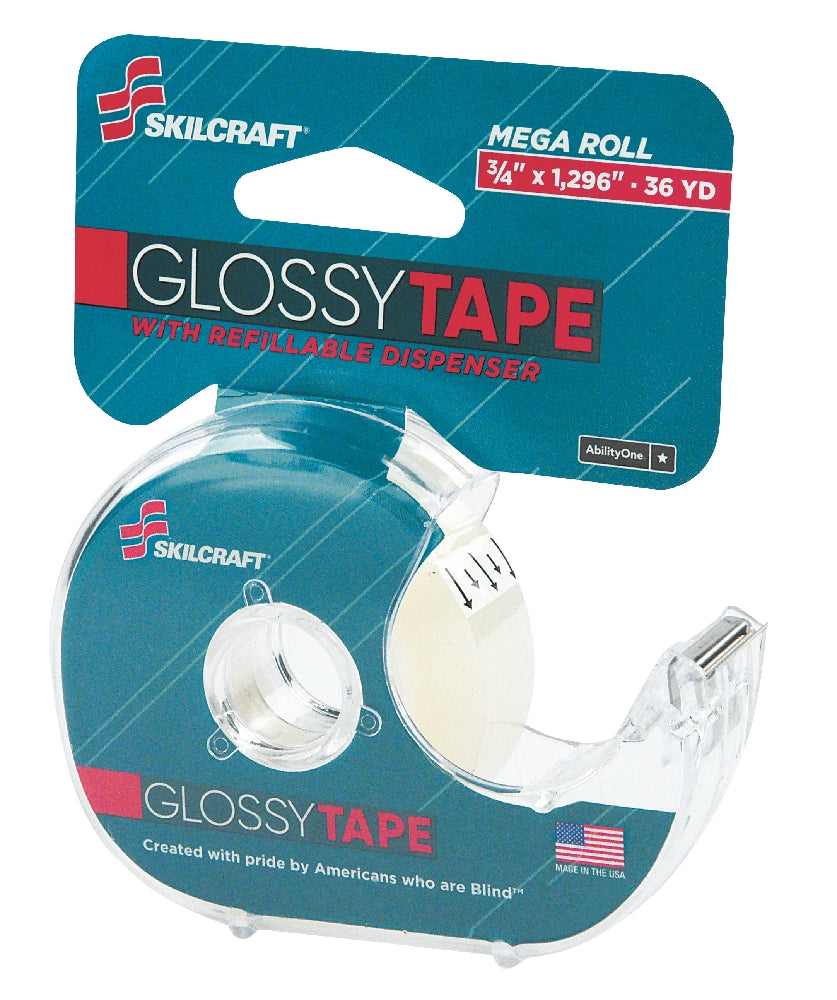 Image of SKILCRAFT® Transparent Tape with Dispenser, Glossy Finish