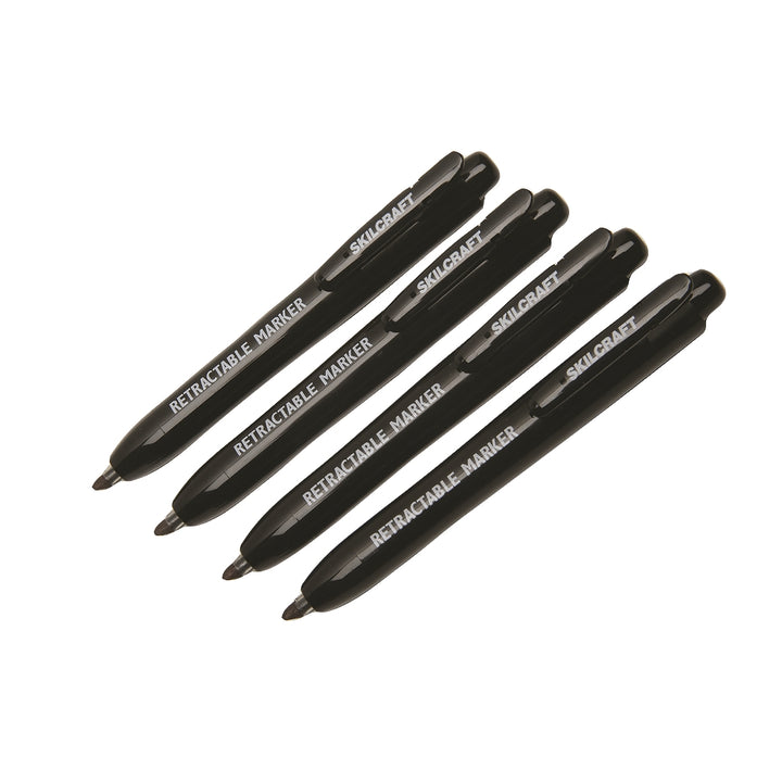 Image of SKILCRAFT® Retractable Permanent Marker, Chisel Tip, Black Ink