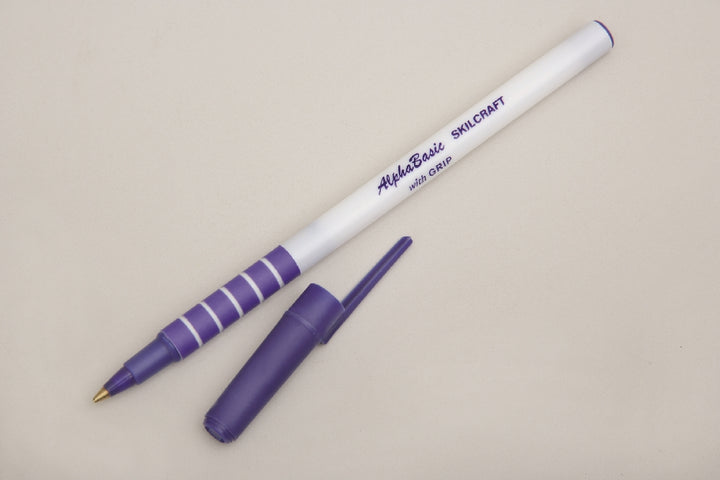 Image of SKILCRAFT® AlphaBasic Ballpoint Pen with Grip, Blue Ink