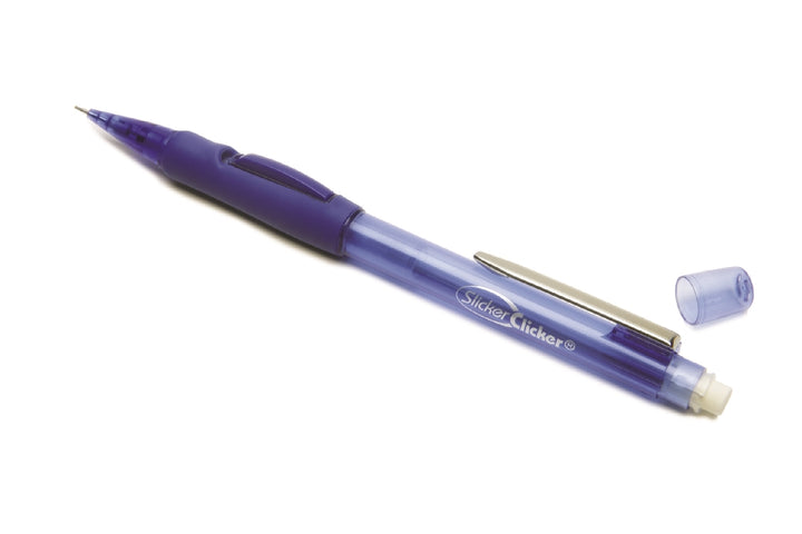 Image of SKILCRAFT® SlickerClicker® Slickerclicker Side Advanced Mechanical Pencil, Medium Point, Translucent Blue
