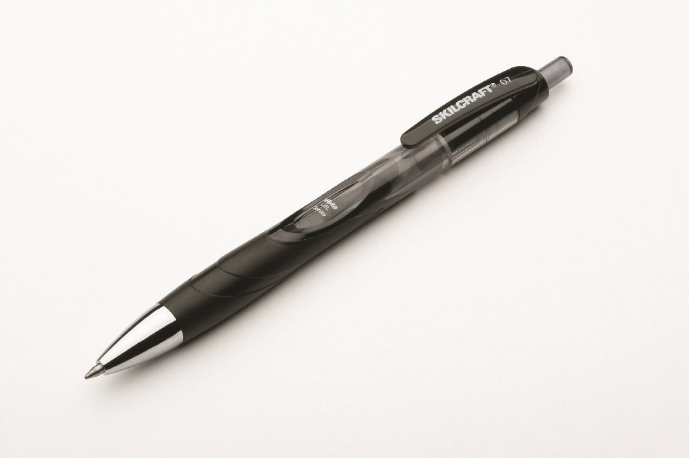 Image of SKILCRAFT® VISTA Secure Gel Pen, Black Ink, Medium Point, 3/Package, Case of 12 Packages