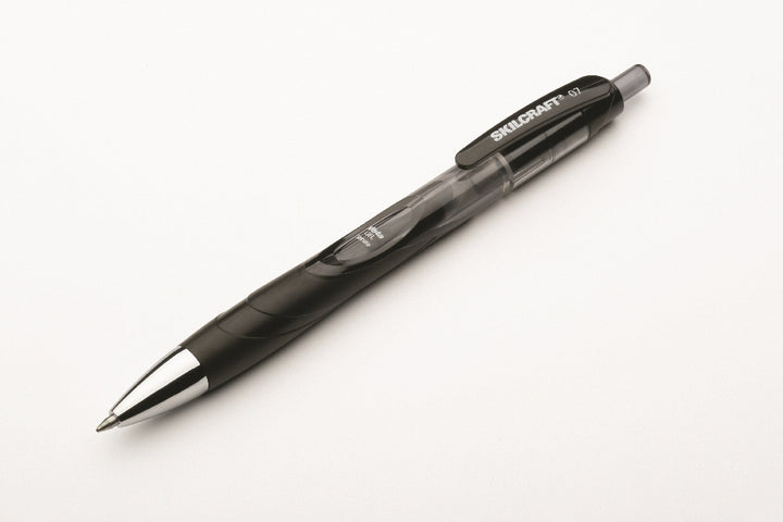Image of SKILCRAFT® VISTA Secure Gel Pen, Black Ink, Medium Point, 3/Package, Case of 12 Packages