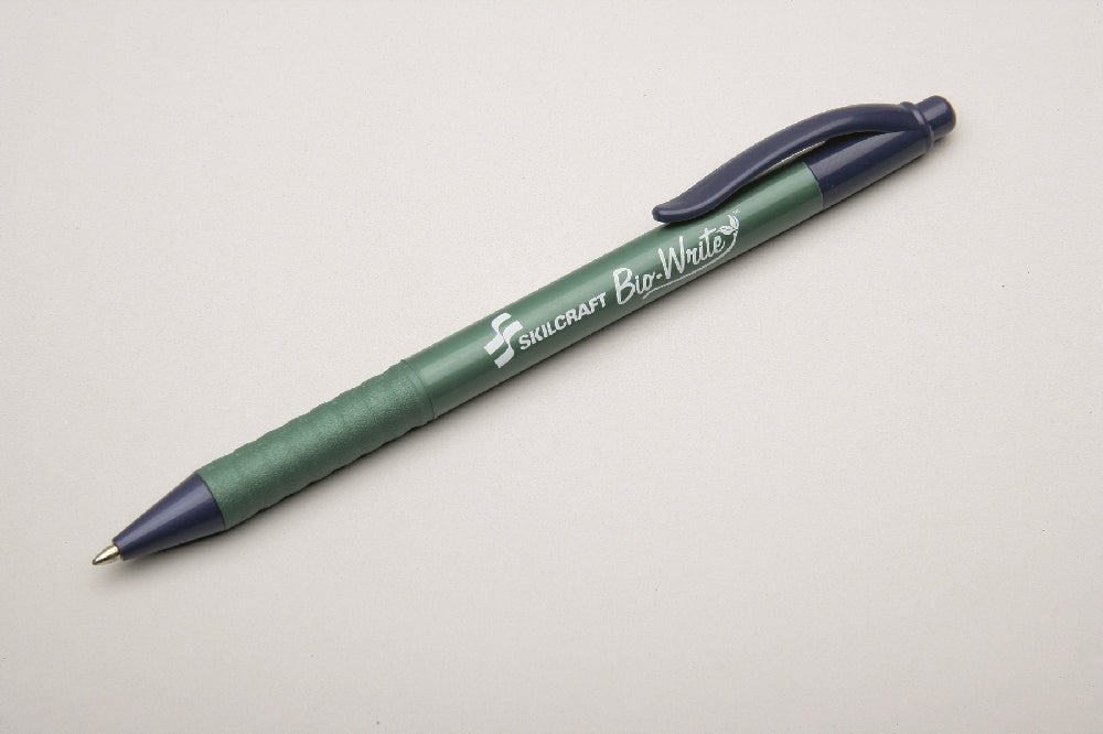 Image of SKILCRAFT® Bio-Write® Retractable Pen, Blue Ink, Fine Point