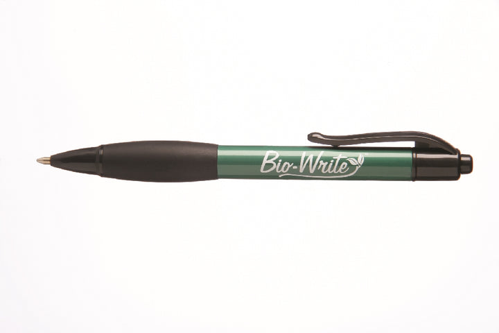 Image of SKILCRAFT® Bio-Write® Retractable Pen with Rubber Grip, Black Ink, Medium Point