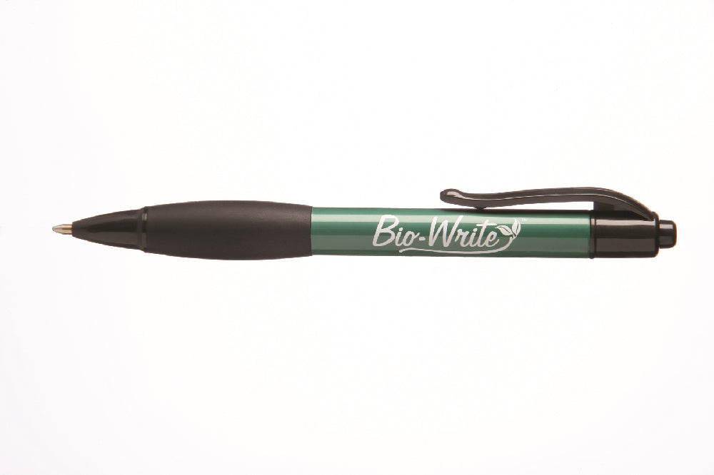 Image of SKILCRAFT® Bio-Write® Retractable Pen with Rubber Grip, Black Ink, Medium Point, Case of 36 Dozen