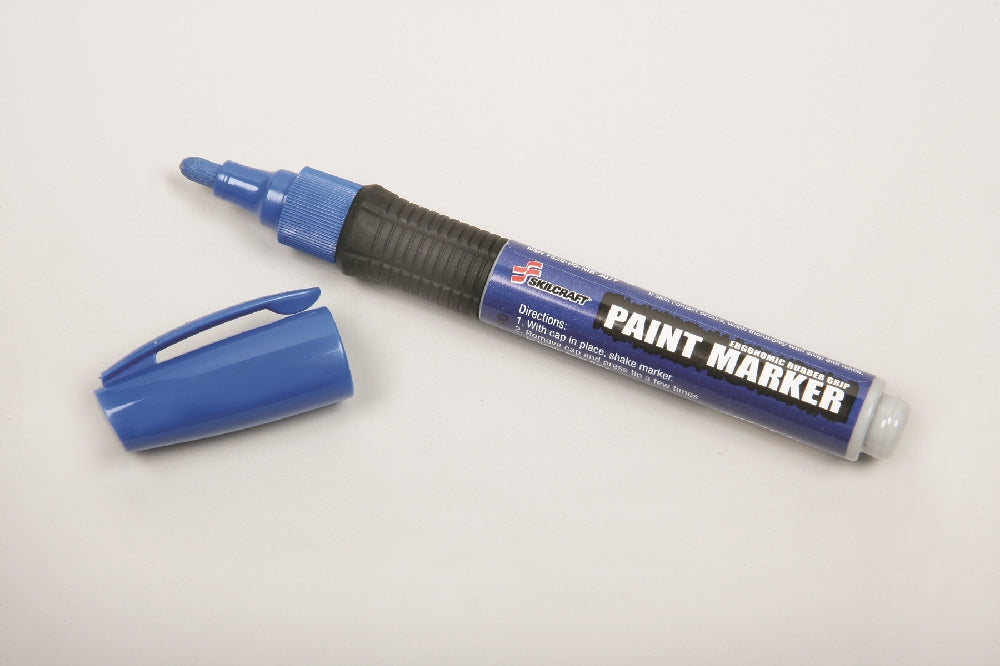 Image of SKILCRAFT® Paint Markers, Medium Point, Blue, 6/Package, Case of 24 Packages