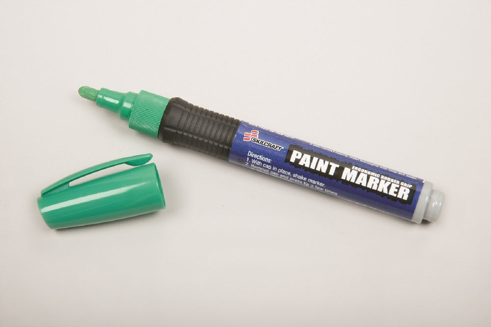 Image of SKILCRAFT® Paint Markers, Medium Point, Green, 6/Package, Case of 24 Packages