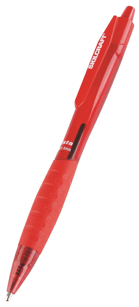 Image of SKILCRAFT® Vista Bold Retractable Ballpoint Pen, Red Ink, Case of 12 Dozen