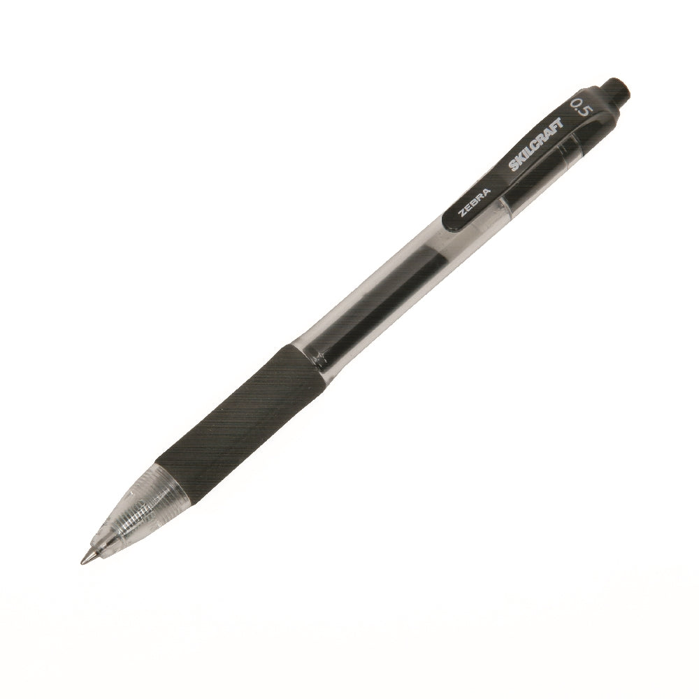 Image of SKILCRAFT® Zebra® Retractable Gel Pen, Black Ink, Fine Point, Case of 12 Dozen