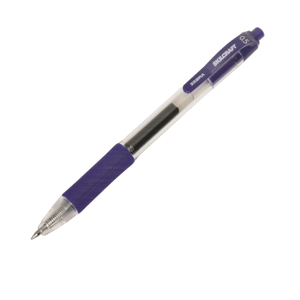 Image of SKILCRAFT® Zebra® Retractable Gel Pen, Blue Ink, Fine Point, Case of 12 Dozen