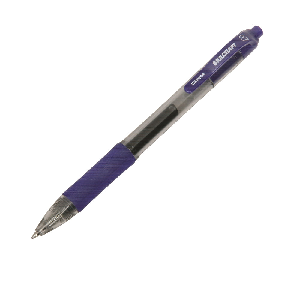 Image of SKILCRAFT® Zebra® Retractable Gel Pen, Blue Ink, Medium Point, Case of 12 Dozen