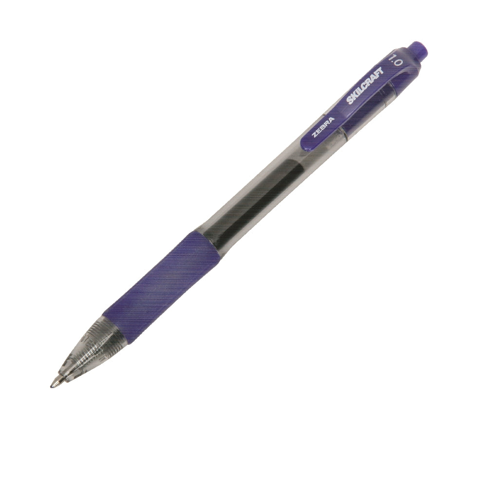 Image of SKILCRAFT® Zebra® Retractable Gel Pen, Blue Ink, Bold Point, Case of 12 Dozen