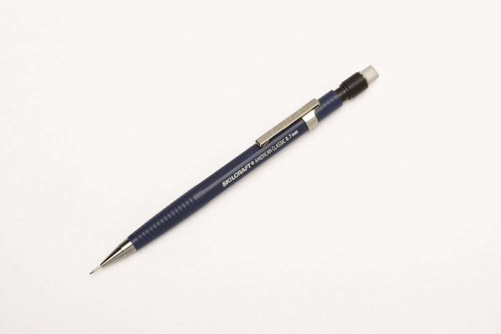 Image of SKILCRAFT® American Classic™ American Classic Mechanical Pencil, 0.7mm Medium Point Lead - Blue Barrel