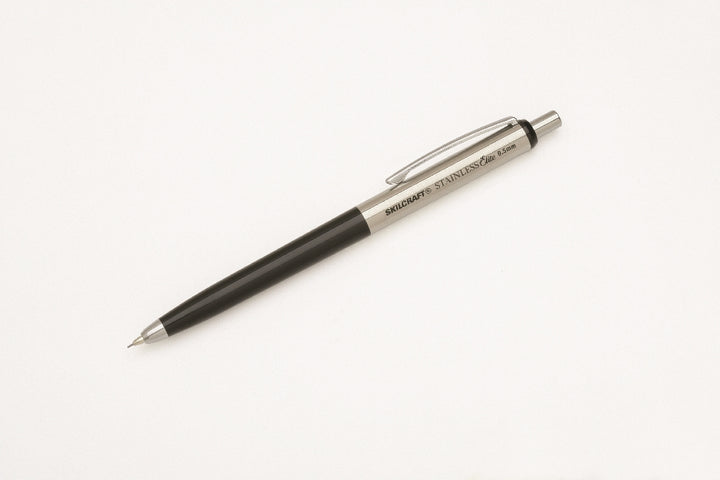 Image of SKILCRAFT® Stainless Elite Mechanical Pencil , Fine Point, Black and Stainless Steel Barrel, 3/Package, 1 Package