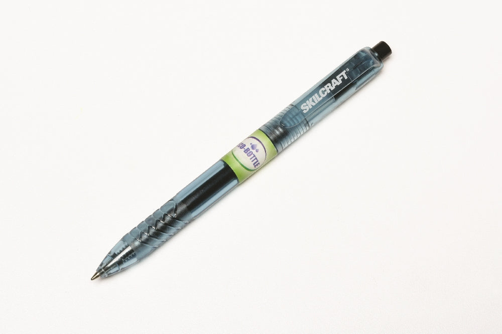Image of SKILCRAFT® Eco-Bottle Retractable Gel Pen, Black Ink, Case of 12 Dozen