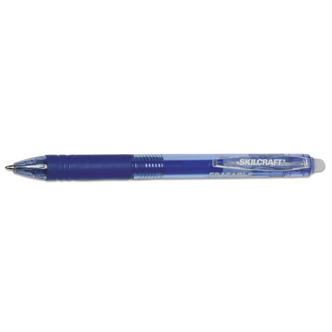 Image of SKILCRAFT® Erasable Re-Write Retractable Gel Pen, Blue Ink