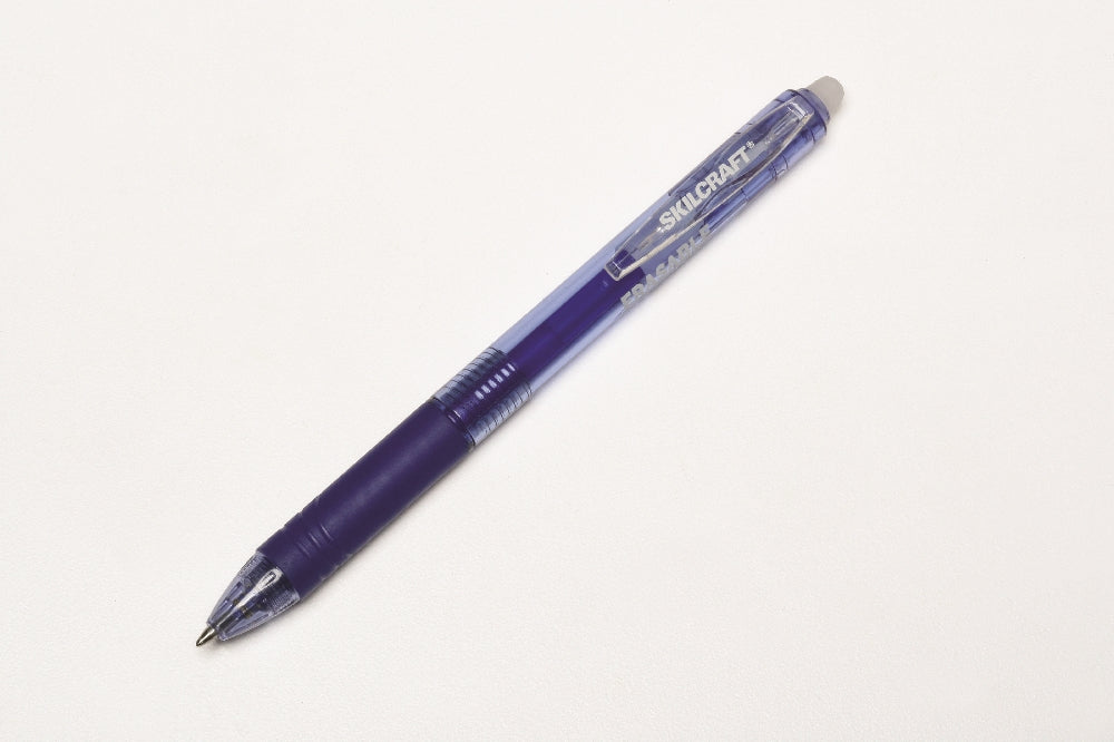 Image of SKILCRAFT® Erasable Re-Write Retractable Gel Pen, Blue Ink, Case of 12 Dozen