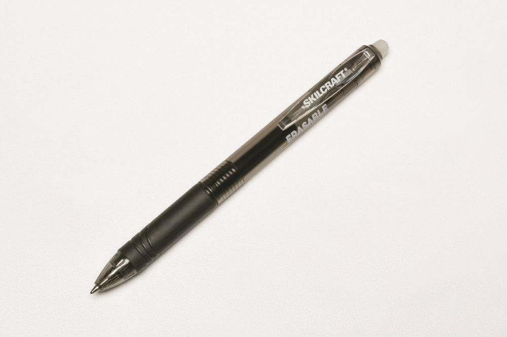 Image of SKILCRAFT® Erasable Re-Write Retractable Gel Pen, Black Ink, Case of 12 Dozen