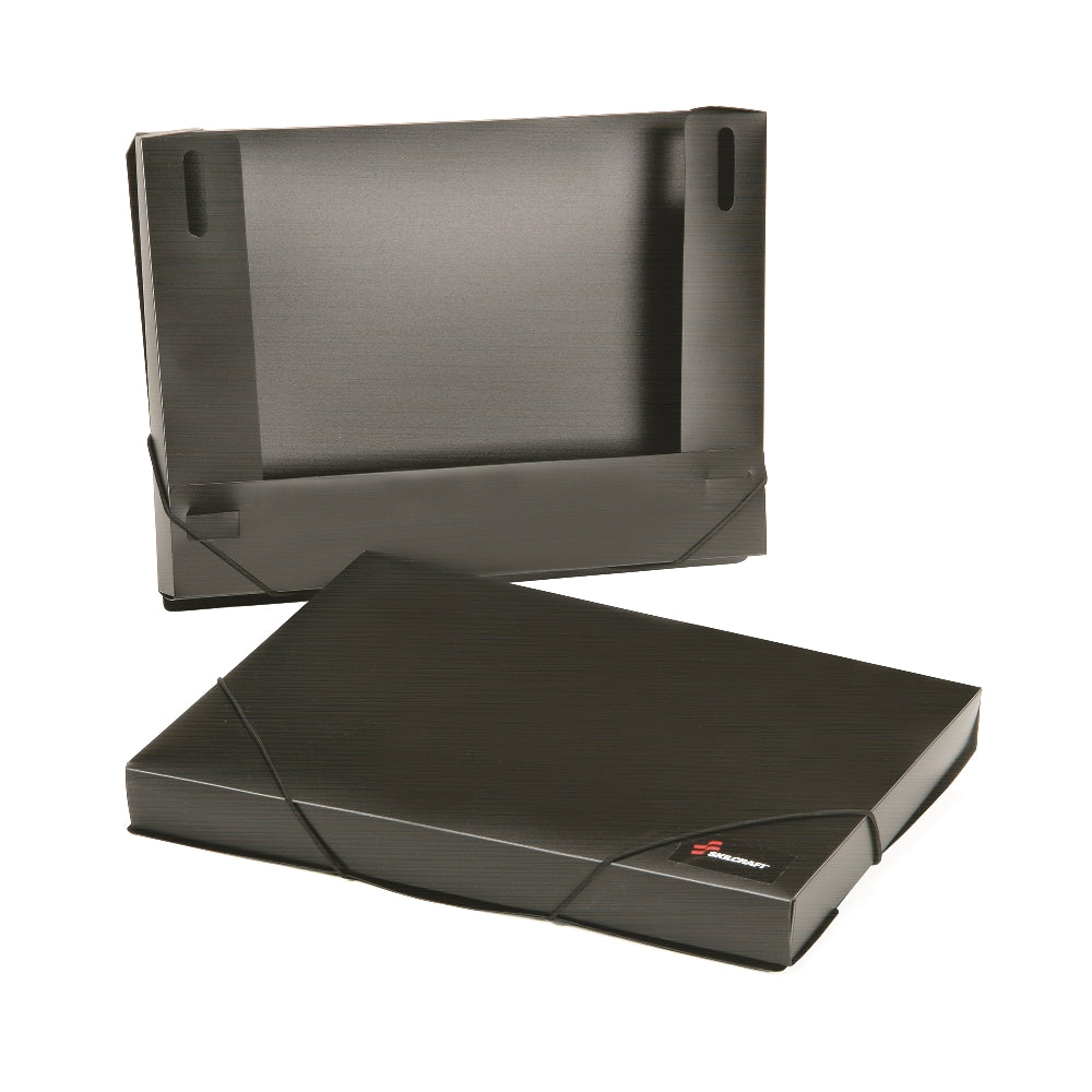 Skilcraft Poly Expanding Storage Files, Storage Box, Black