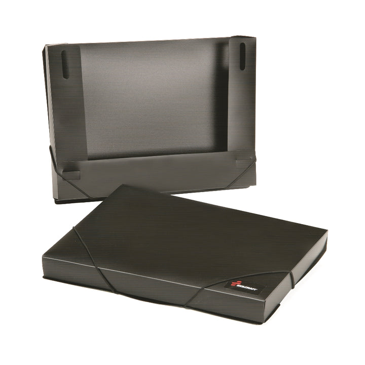 Skilcraft Poly Expanding Storage Files, Storage Box, Black