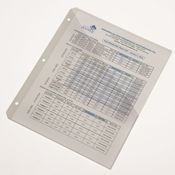Image of SKILCRAFT® Three-Ring Slash-Style Project File Jacket, Clear, 5/Package, Case of 10 Packages