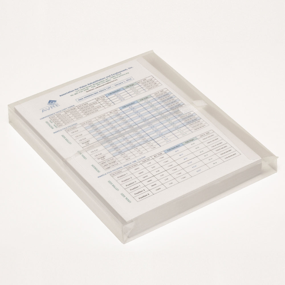 Image of SKILCRAFT® Hook-and-Loop Side-Loading Expansion Envelope, Clear, 5/Package, Case of 10 Packages