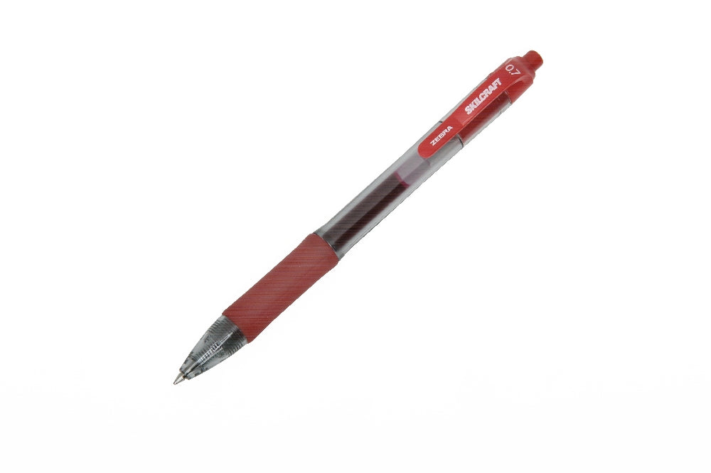 Image of SKILCRAFT® Zebra® Retractable Gel Pen, Red Ink, Medium Point