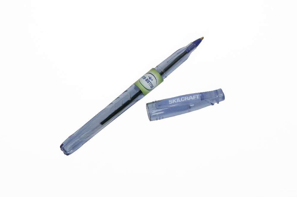 Image of SKILCRAFT® Eco-Bottle Stick Ballpoint Pen, Blue Ink, Medium Point, Case of 12 Dozen