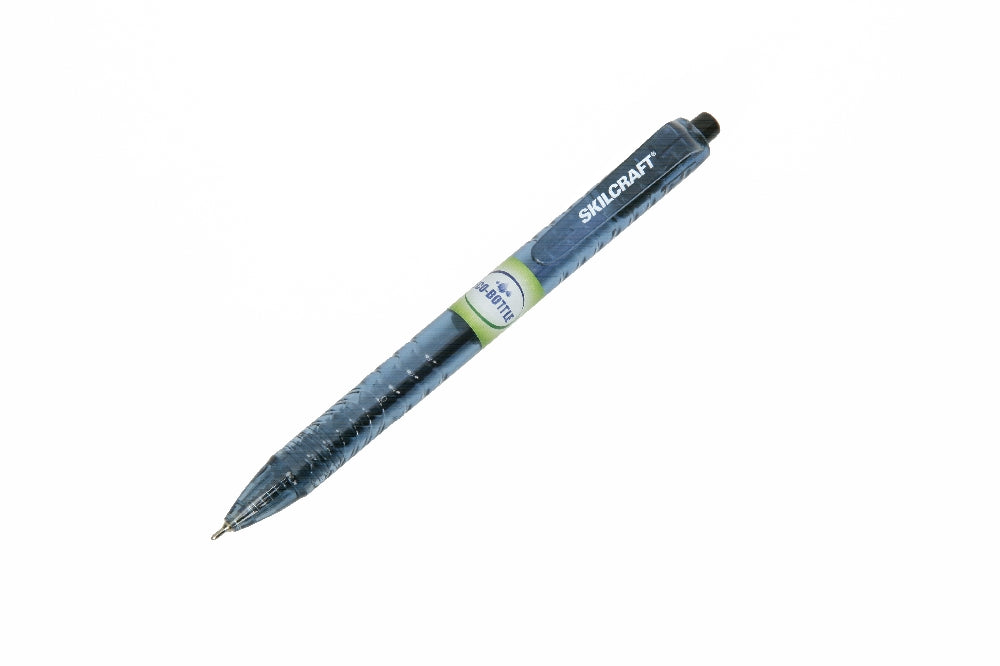 Image of SKILCRAFT® Eco-Bottle Retractable Ballpoint Pen, Black Ink, Fine Point, Case of 12 Dozen