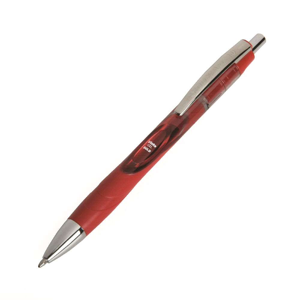 Image of SKILCRAFT® VISTA Gel Ink Pen, Red Ink, Bold Point, Case of 12 Dozen
