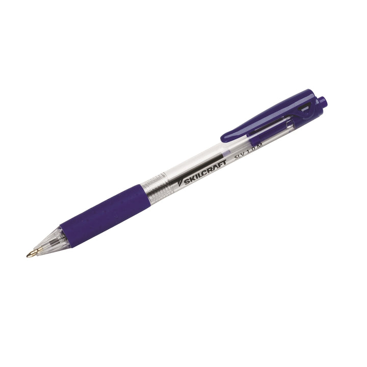 Image of SKILCRAFT® SLV-Performer Retractable Ballpoint Pen, Blue Ink, Medium Point, Case of 12 Dozen