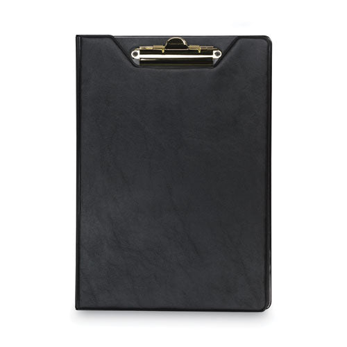 Image of Samsill® 71410 Value Padfolio, Heavyweight Sealed Vinyl, Brass Clip, Inside Front Pocket, Black