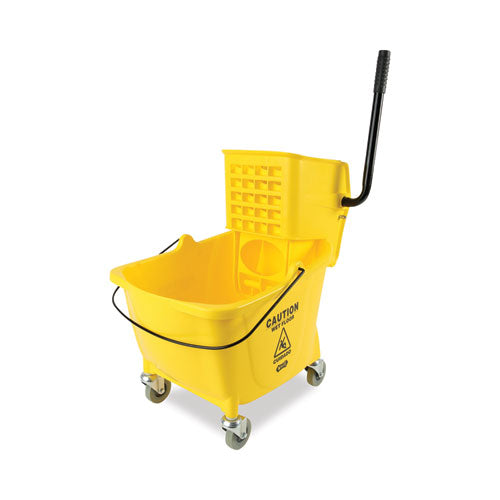 Image of Boardwalk® BWK2635COMBOYEL Pro-Pac Side-Squeeze Wringer/Bucket Combo, 8.75 gal, Yellow/Silver