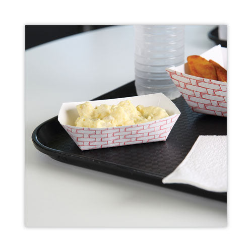 Image of Boardwalk® BWK30LAG050 Paper Food Baskets, 0.5 Lb Capacity, Red/white, 1,000/carton