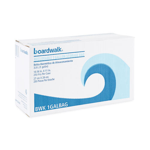 Image of Boardwalk® BWK1GALBAG Reclosable Food Storage Bags, Gallon, 10.5" x 11", Clear, 250/Box