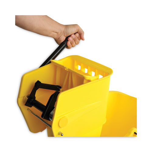 Image of Boardwalk® BWK2635COMBOYEL Pro-Pac Side-Squeeze Wringer/Bucket Combo, 8.75 gal, Yellow/Silver