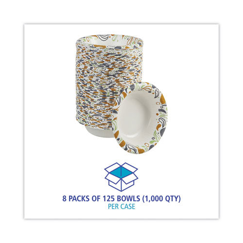 Image of Boardwalk® BWKDEER12BOWL Deerfield Printed Paper Bowl, 12 Oz, Coated/soak Proof, Multicolor, 125/pack, 8 Packs/carton