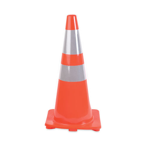 Image of Tatco 25900 Traffic Cone, 14 X 14 X 28, Orange/silver