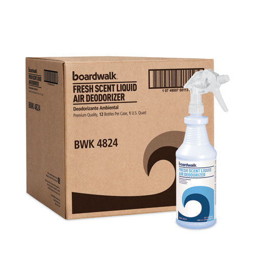 Image of Boardwalk® DO1406-12ESSN Fresh Scent RTU Liquid Air Deodorizer, 32 oz Spray Bottle, 12/Carton