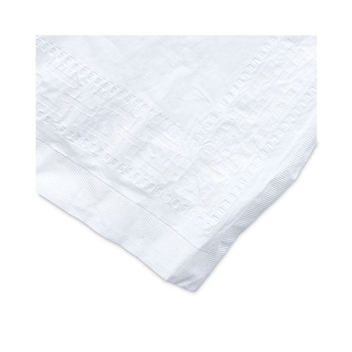 Image of Tatco 31108 Paper Table Cover, Embossed Paper With Plastic Liner, 54" X 108", White, 20/carton