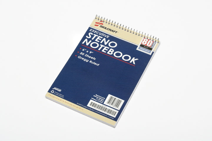 Image of SKILCRAFT® Executive Steno Notebook, 6" x 9", 80 Sheets, Gregg Ruled, 12/Package, Case of 8 Packages