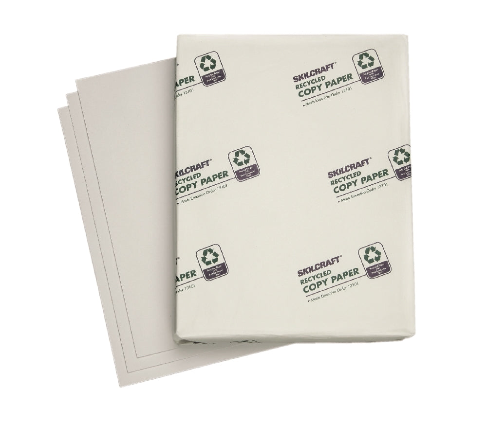 Image of SKILCRAFT® U.S. Federal Seal Eagle Watermark Paper, 8-1/2" x 11", 16 lb, Cockle Finish - 87+ Bright White, Box of 10 Reams